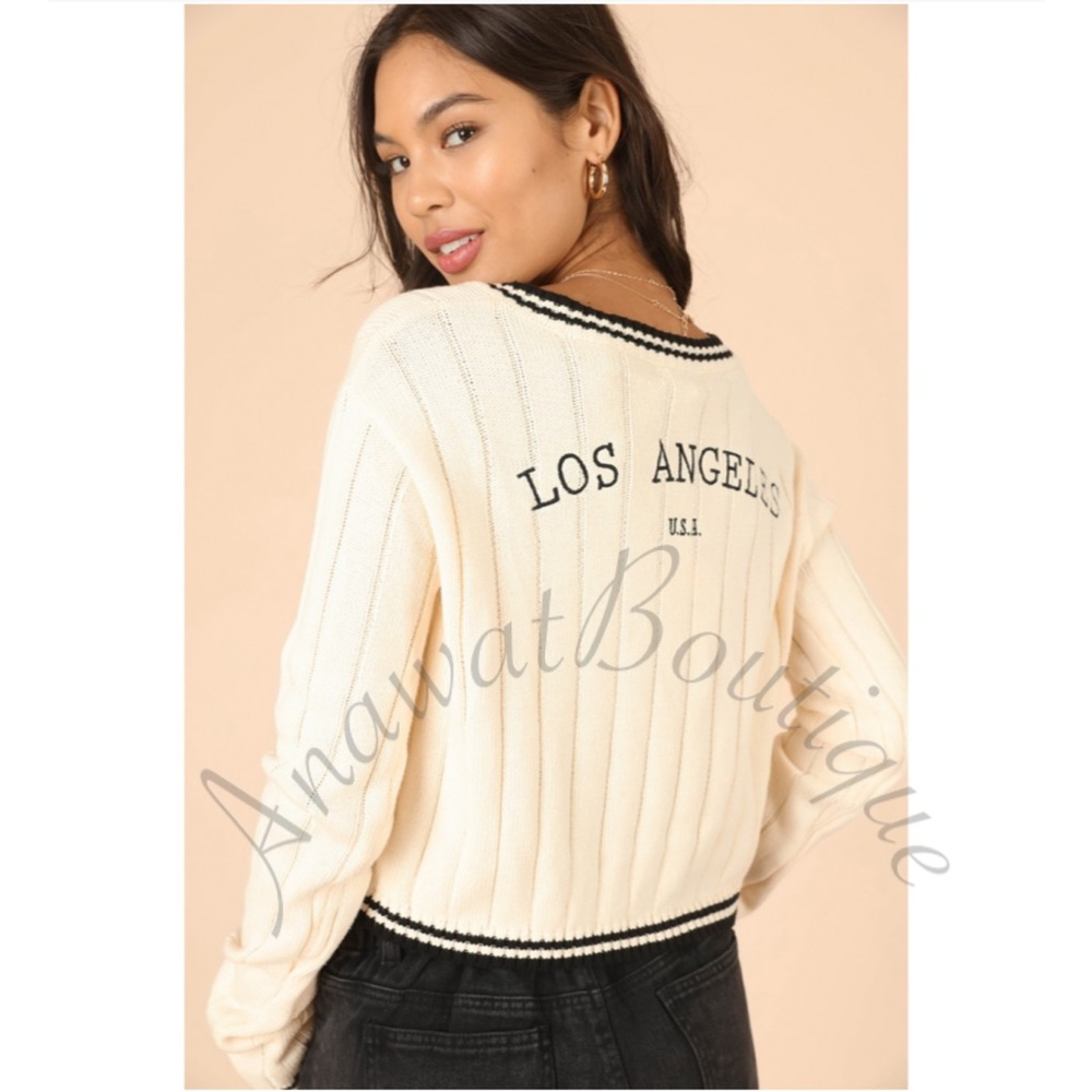 Lyrica Varsity Knit Sweater - Picture 7 of 8